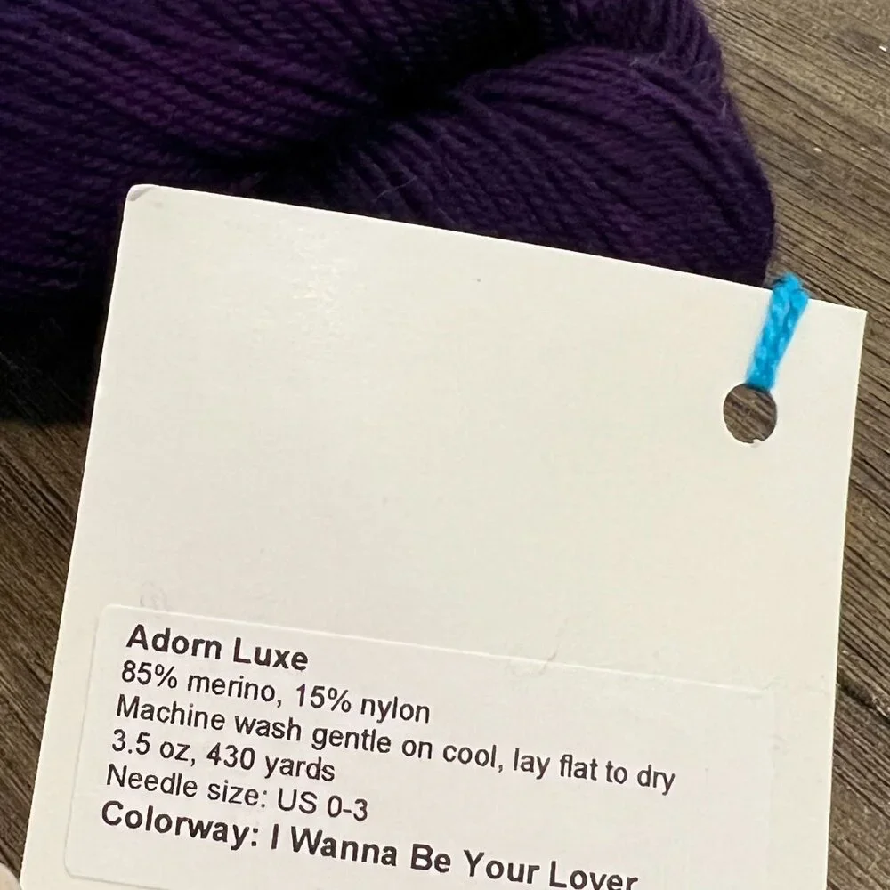 Three Irish Girls Adorn Luxe Yarn 85% Merino 15% Nylon 430 Yards Purple Hand Dye - Picture 4 of 4